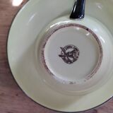 Service à café tasse porcelaine Moulin des loups liseré noir patel