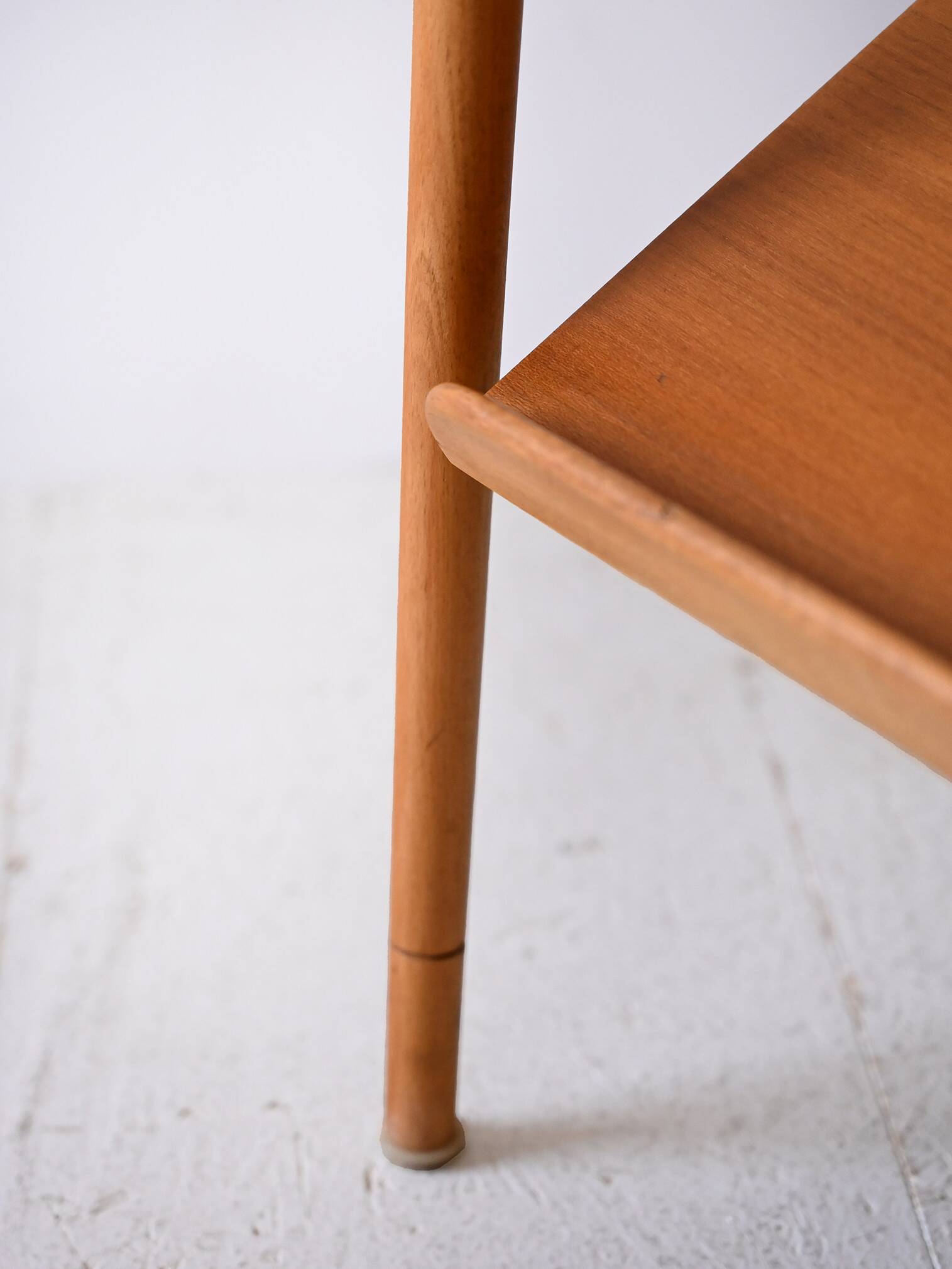 Vintage oak nightstand with magazine rack top