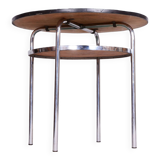 Restored Bauhaus Small Round Table, Chrome, Revived Polish, Czechia, 1930s