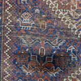 Antique Persian Khamseh handmade rug 110xm x 147cm 1880s