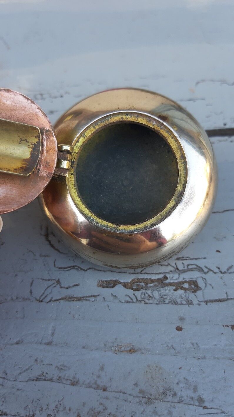brass and copper navy ink ashtray