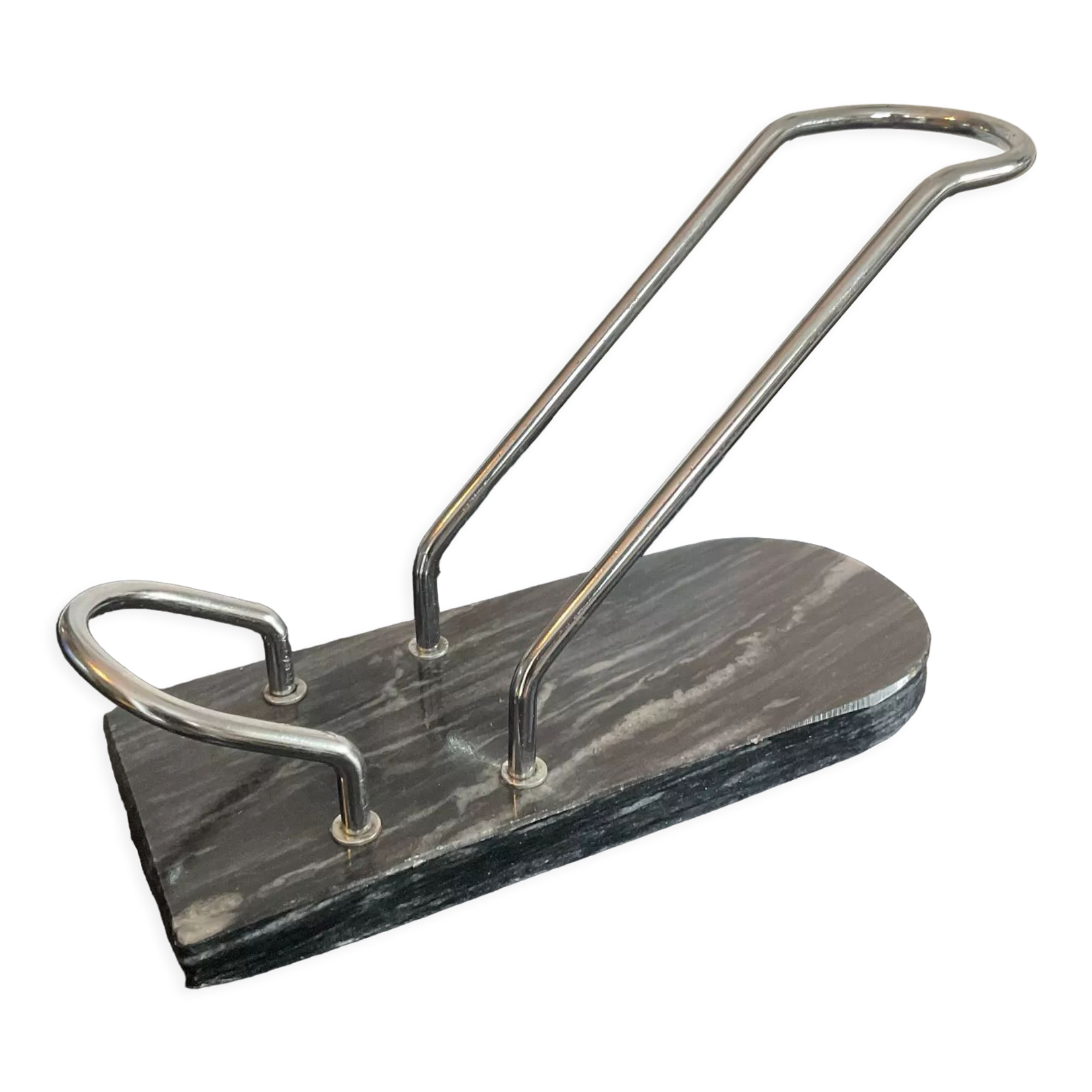 Porte bouteille vintage en marbre et métal