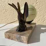 Vintage bird art deco lamp