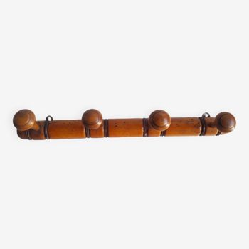 Wooden wall coat rack 4 hooks