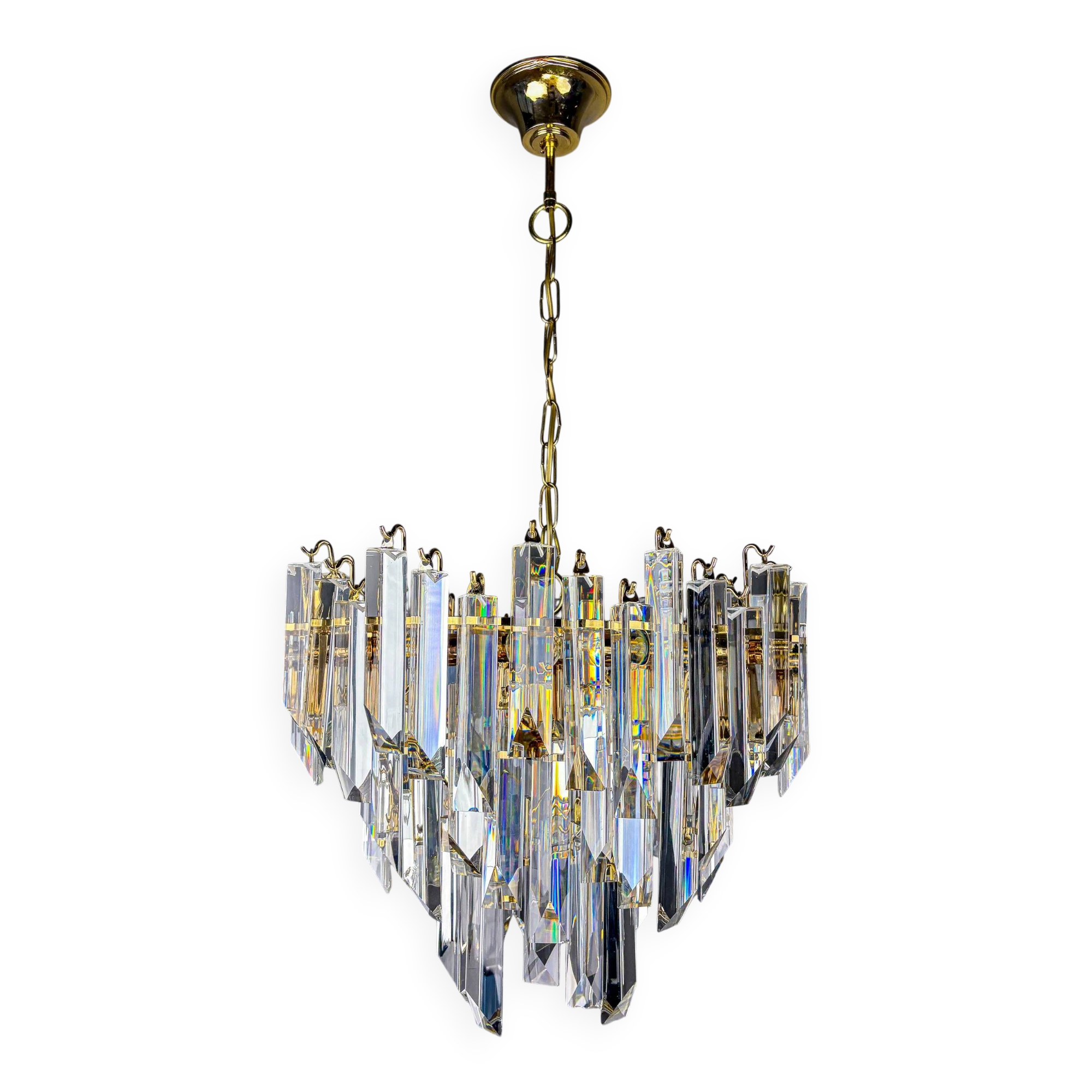 Four-tier cascade chandelier by Venini, Murano glass, Italy 1970s