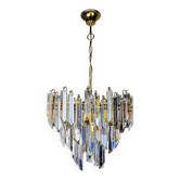 Lustre à quatre niveaux en cascade par Venini, verre de Murano, Italie années 1970