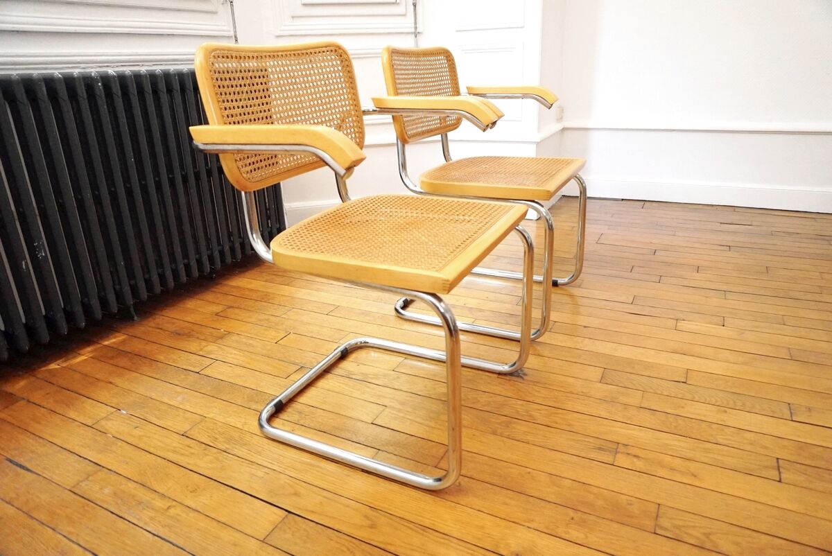 Pair of Cesca B64 armchairs by Marcel Breuer