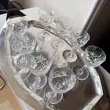 8 cut crystal aperitif glasses from Lorraine