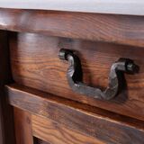 Large brutalist Aranjou sideboard in elm, 1960s