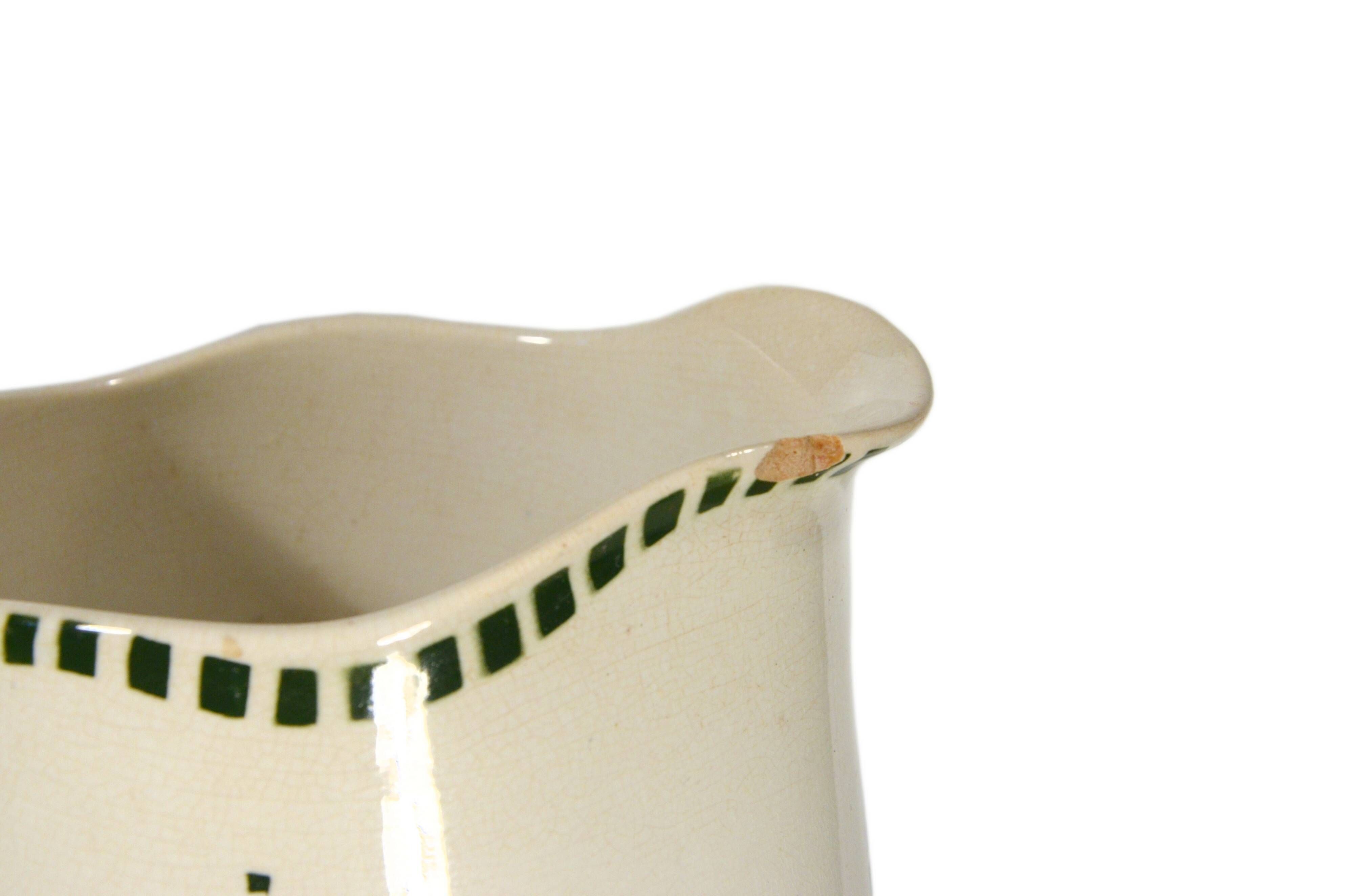 Toilet service, bowl/basin and antique jug, Badonvillier earthenware