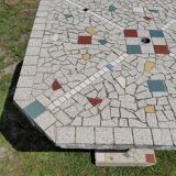 Cement and mosaic garden table from the 1960s