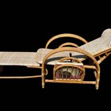 Vintage Rattan and Bamboo Chaise Longue from the 60s Italy