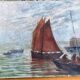 Marine table boat sea oil on canvas