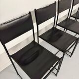 6 chaises en cuir « 101 » design italien Belotti Alias 1980 vintage