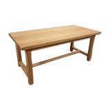 Low farm table in waxed solid wood