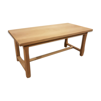 Table de ferme basse en bois massif ciré