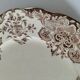 Antique earthenware plate – brown floral decoration – late 19th, early 20th century