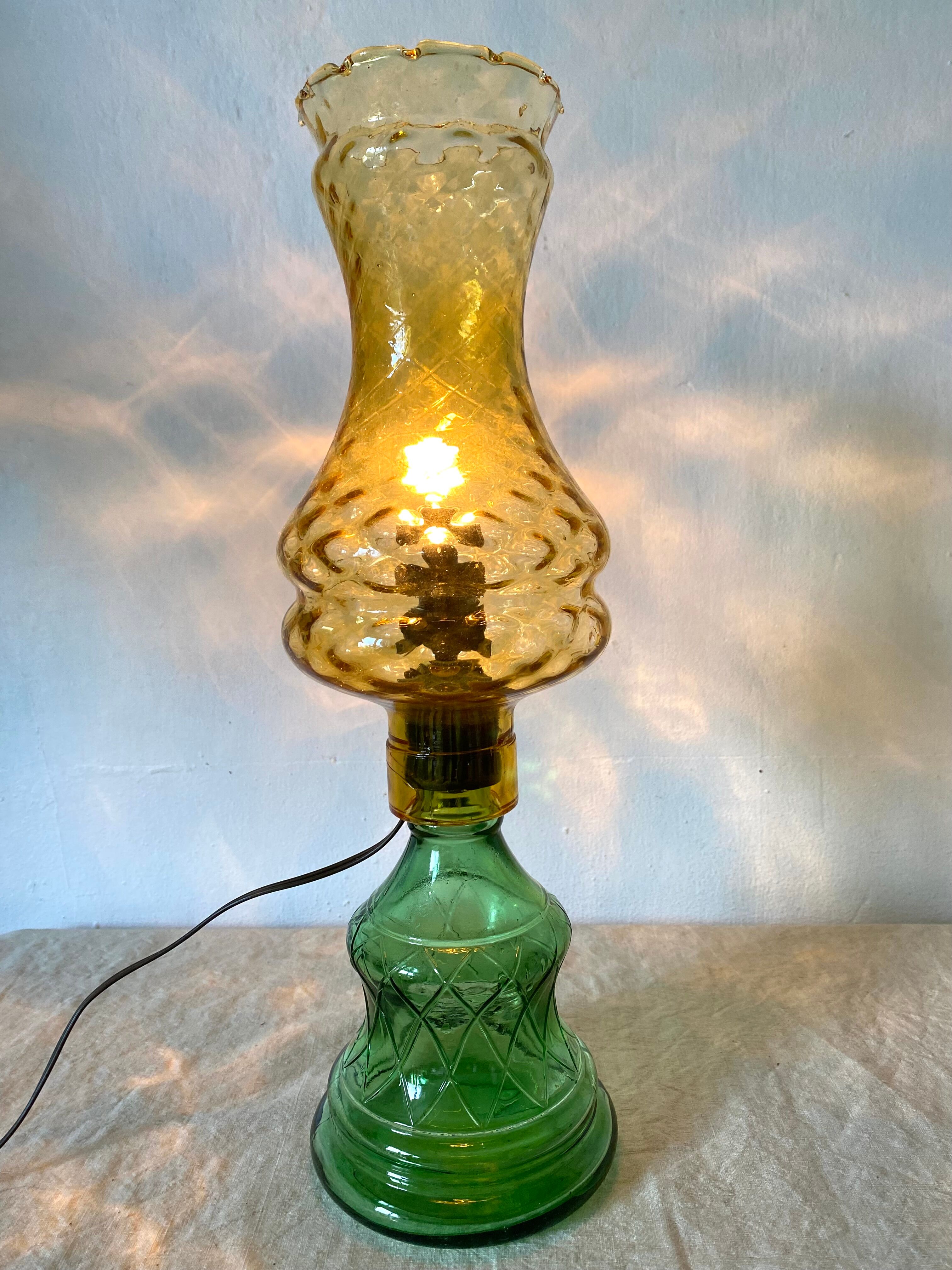 Lampe vintage en verre