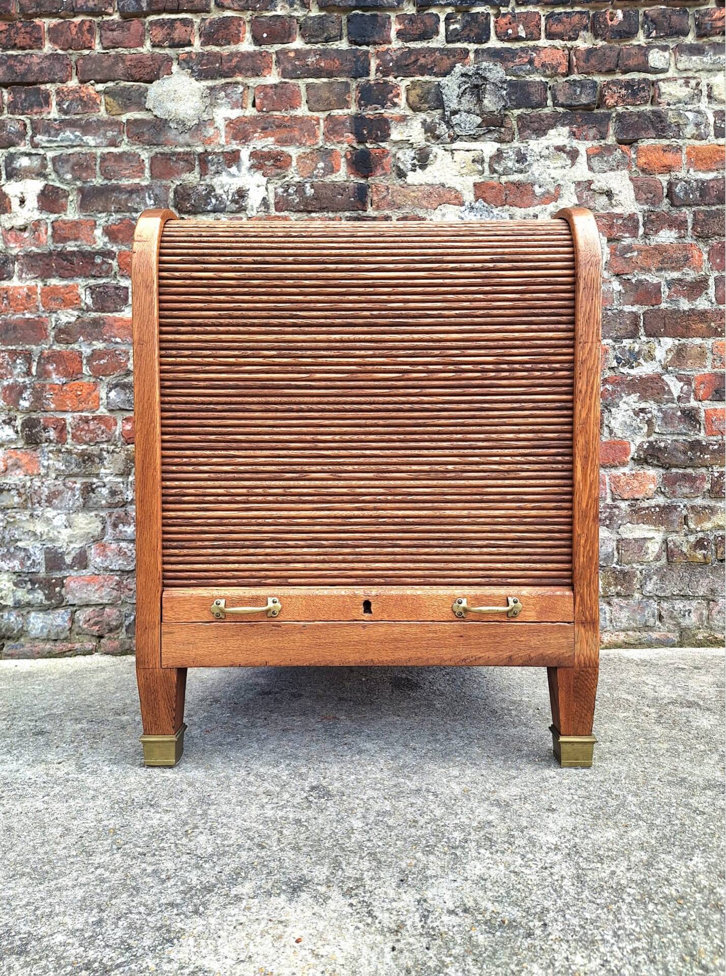 Large Art Deco curtain cabinet, antique secretary.