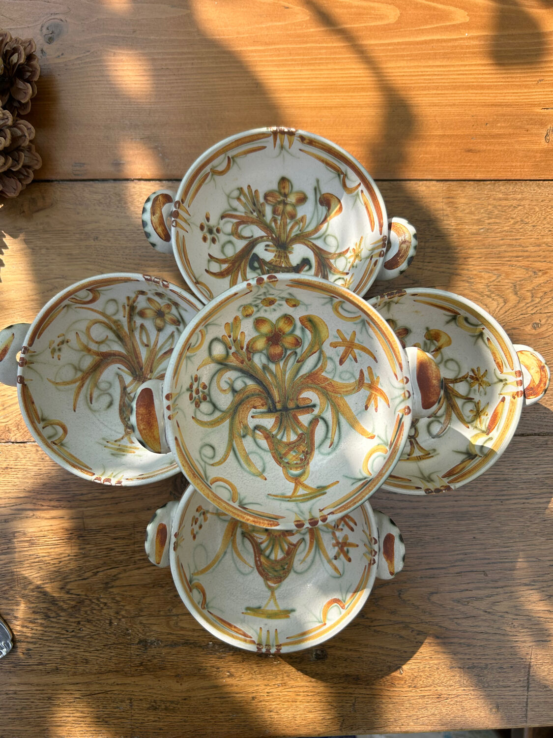 Set of 5 Keraluc Quimper ear bowls
