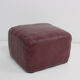 Pouf or vintage Maroon Ottoman in patchwork leather 1960 s