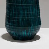 Vase en faïence à coulures, accolay, 1950s