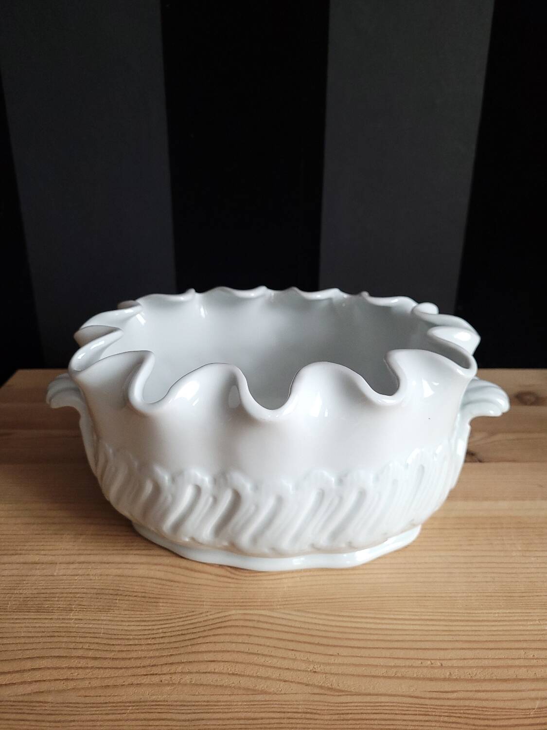 Antique white porcelain cooler from Limoges