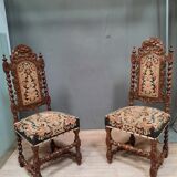 Pair of twisted oak chairs