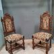 Pair of twisted oak chairs