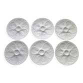 Set of 6 oyster plates in Pillivuyt porcelain
