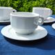 Lot de 6 tasses chocolat bistrot anciennes porcelaine Pillivuyt blanches  20 cl