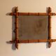Vintage bamboo barber mirror 38x40cm