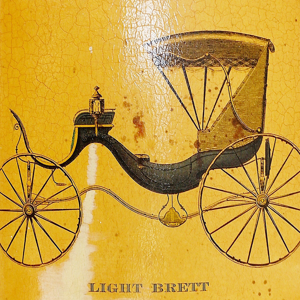 Metal wastebasket "Light Brett" lithographic print by Arthur A. Kaplan Co.