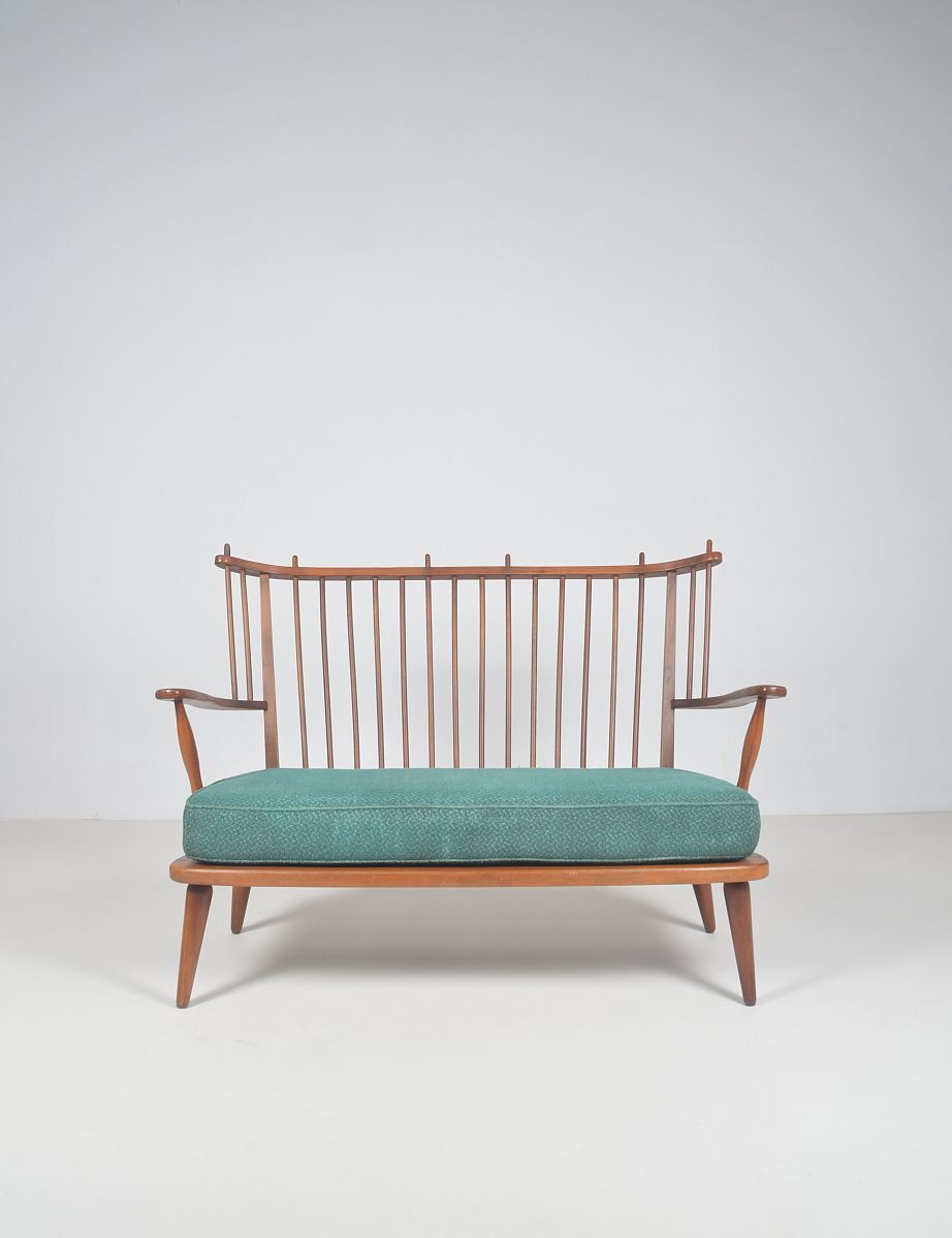 Mid-Century Scandinavian armchair with bars, 1950s