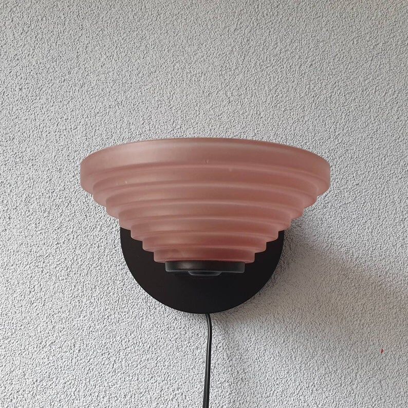 Pink glass applique from the 80s