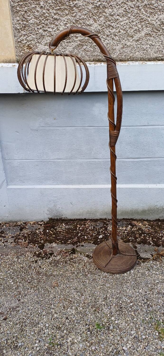 Rattan floor lamp