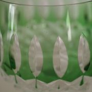 Verre en cristal –   roemer vert - saint-louis - pointe de couleur verte