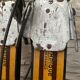 Vintage wooden Rossignol Hickory ski pair