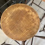 Series of 5 metal and wood workshop stools