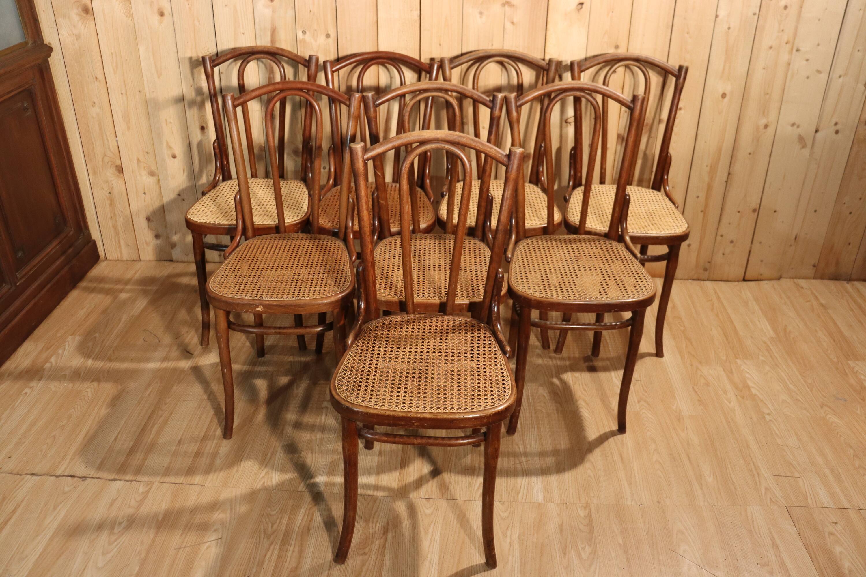 8 Bistro chairs No. 56 Thonet