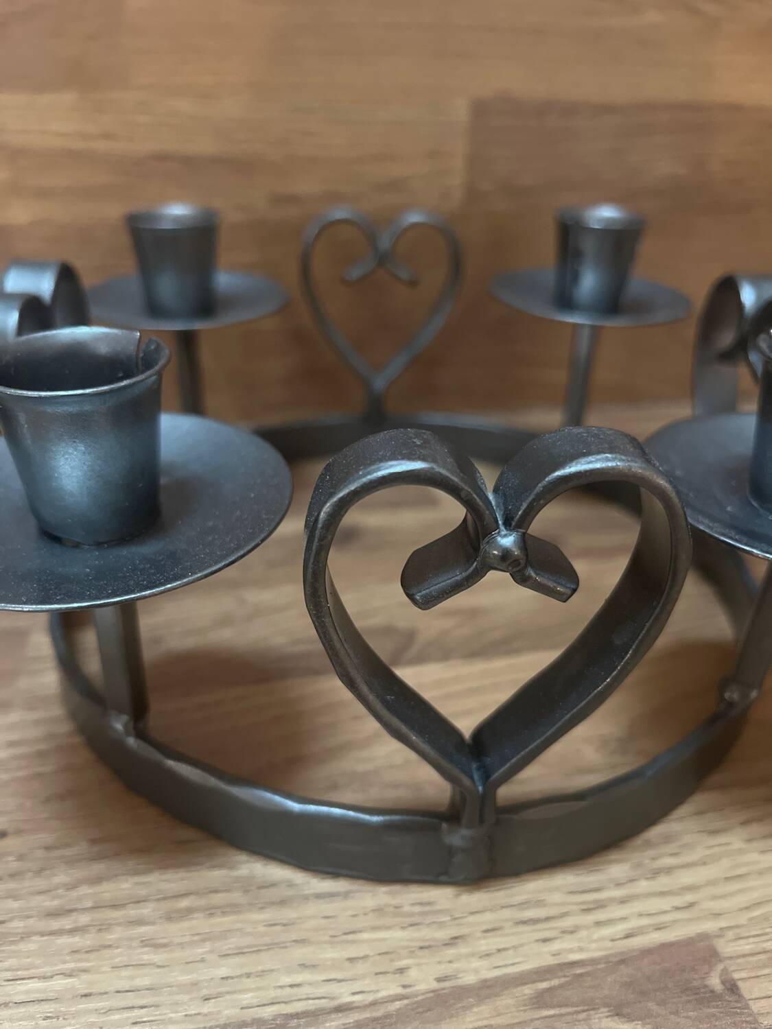 Silver metal candle holder