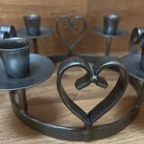 Silver metal candle holder