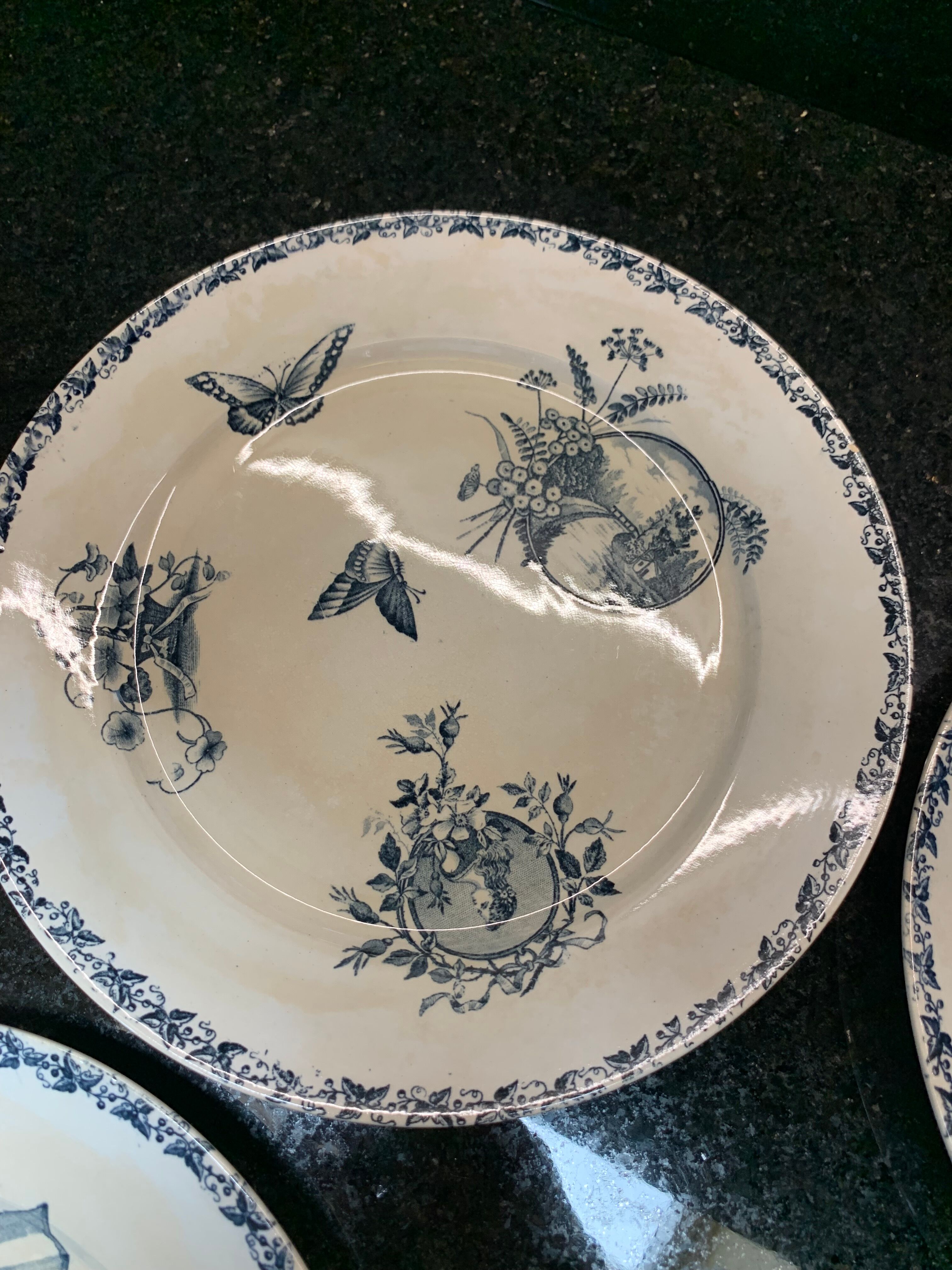 Lot 10 blue iron earth plates