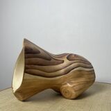 Ceramic vase in wood style by Grandjean Jourdan in Vallauris