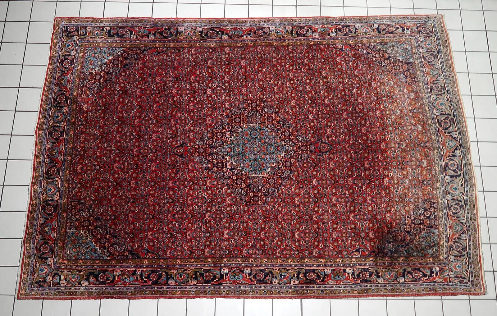 Antique Persian Bidjar handmade rug 7.5' x 10.11' 1920s - 1C1210