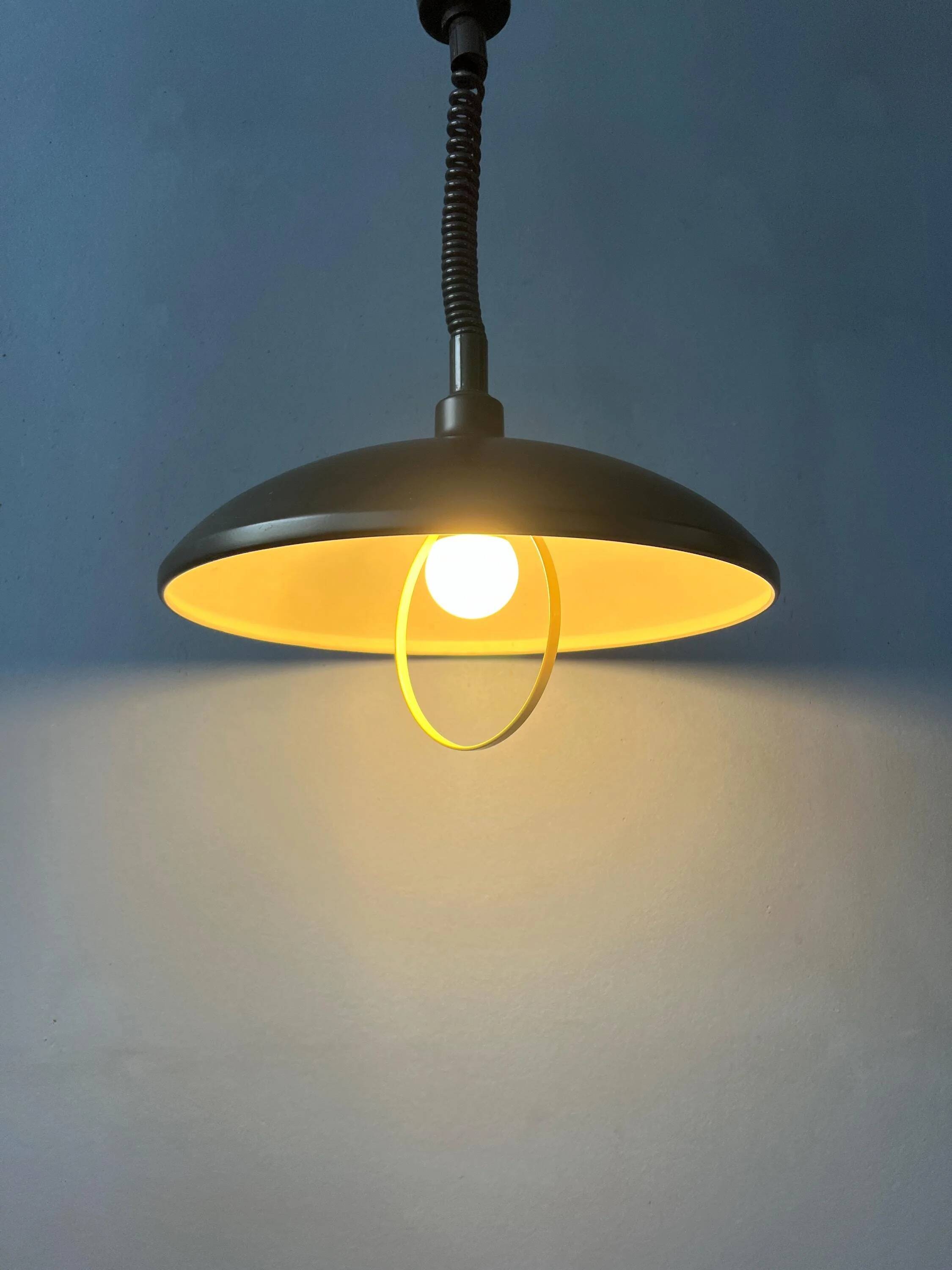 Black oval metal pendant Mid-Century