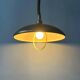 Black oval metal pendant Mid-Century