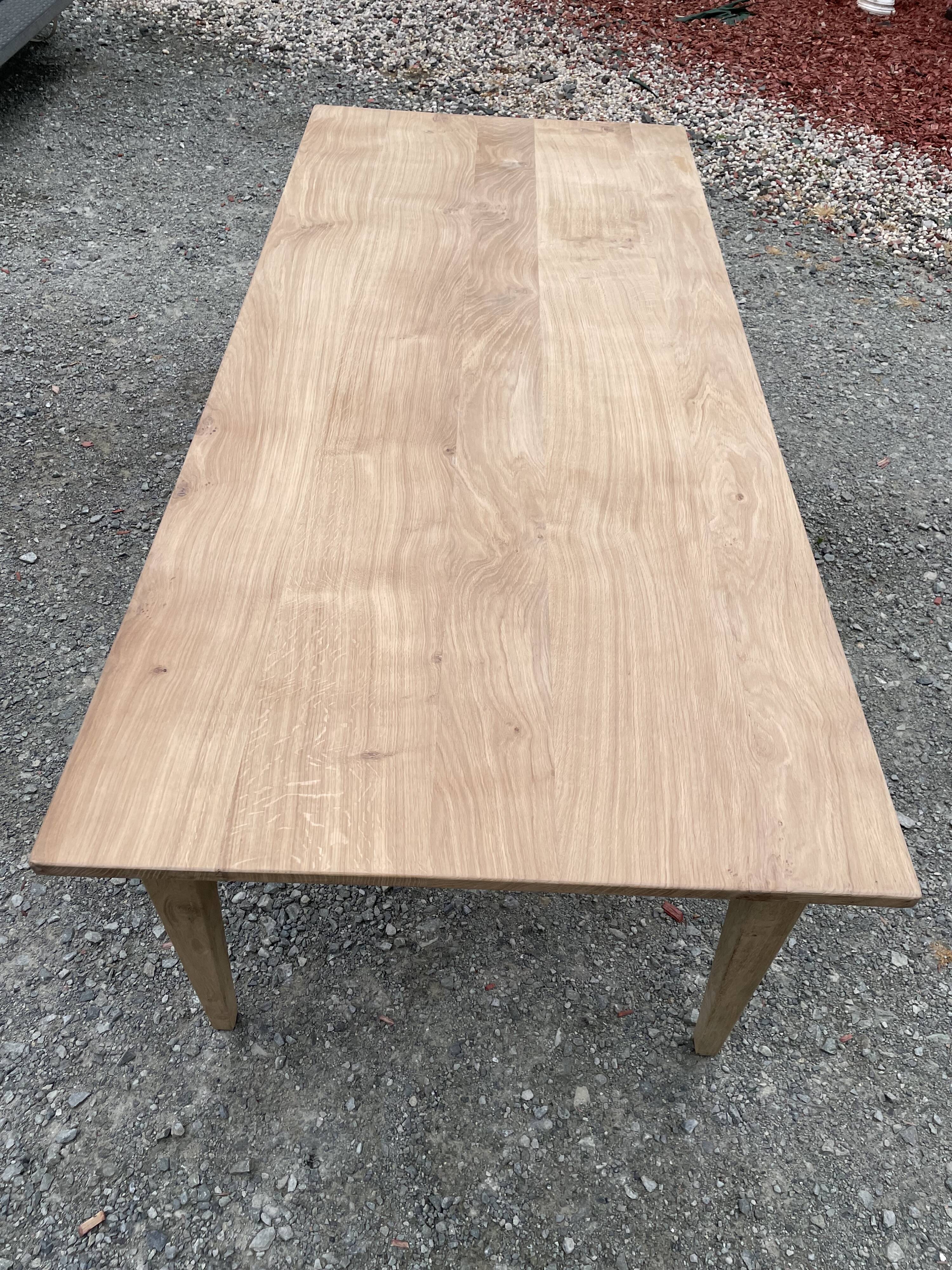 Raw oak farmhouse table