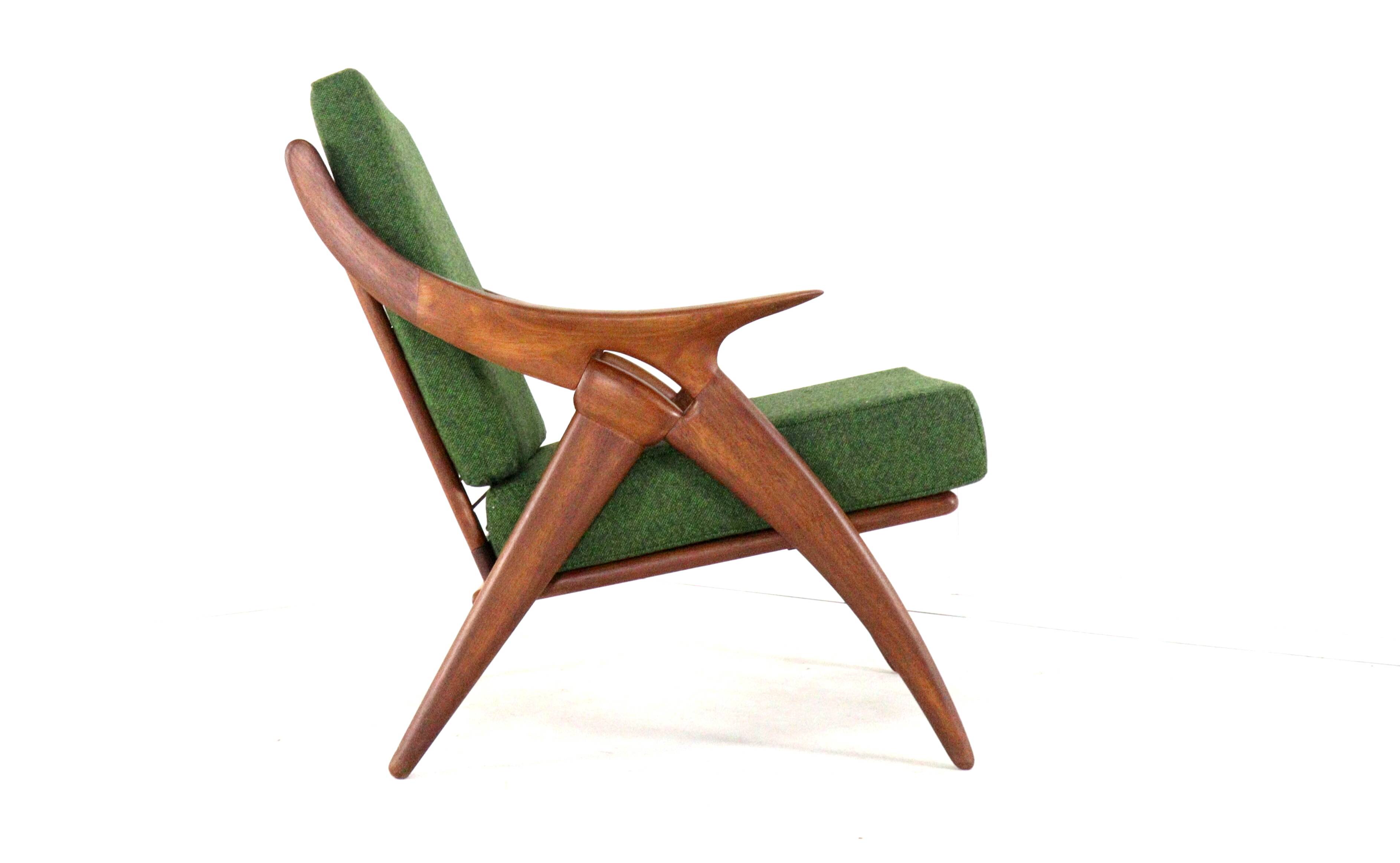 De Ster "Knoop" - armchair 'Glane' mid century modern Dutch Design in teak