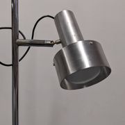 Space age modernist floor lamp with 2 aluminium spots, France circa 1970.